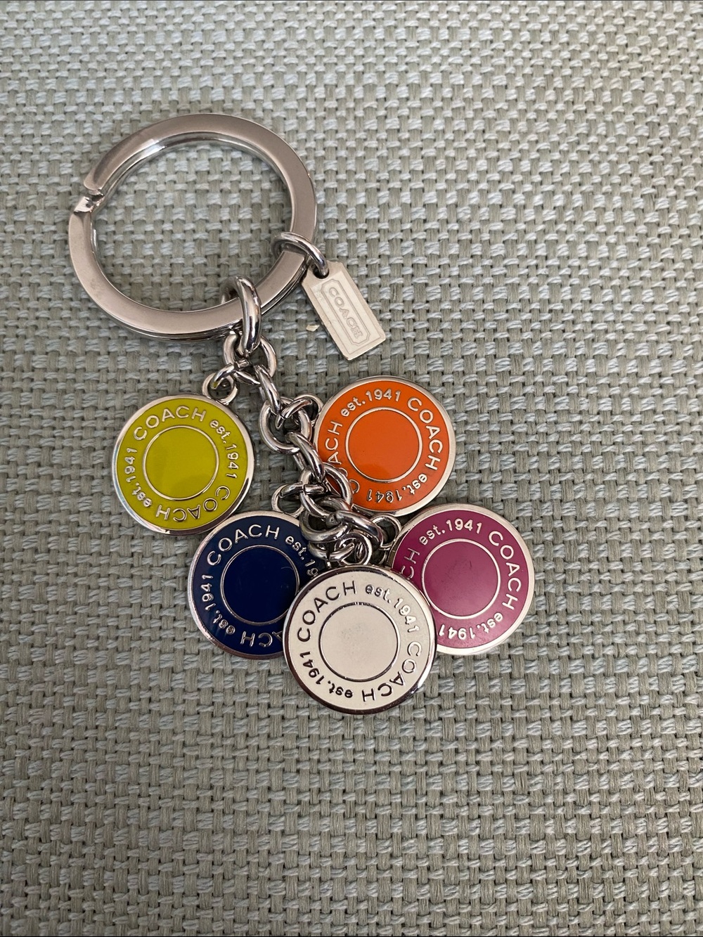 Coach Logo Circle Cluster Key Chain it bag charm